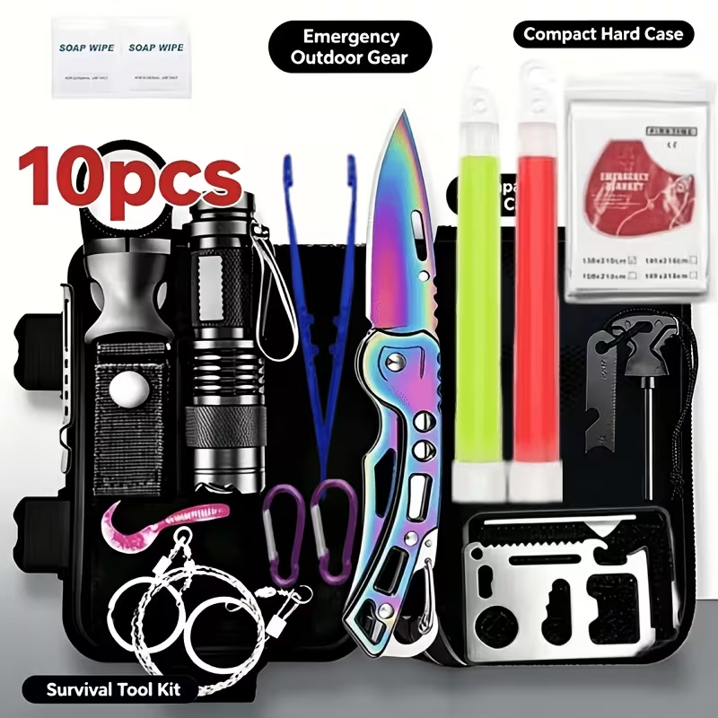 Fishing Equipment Essentials - Zestaw 10 w 1, zawierający sprzęt