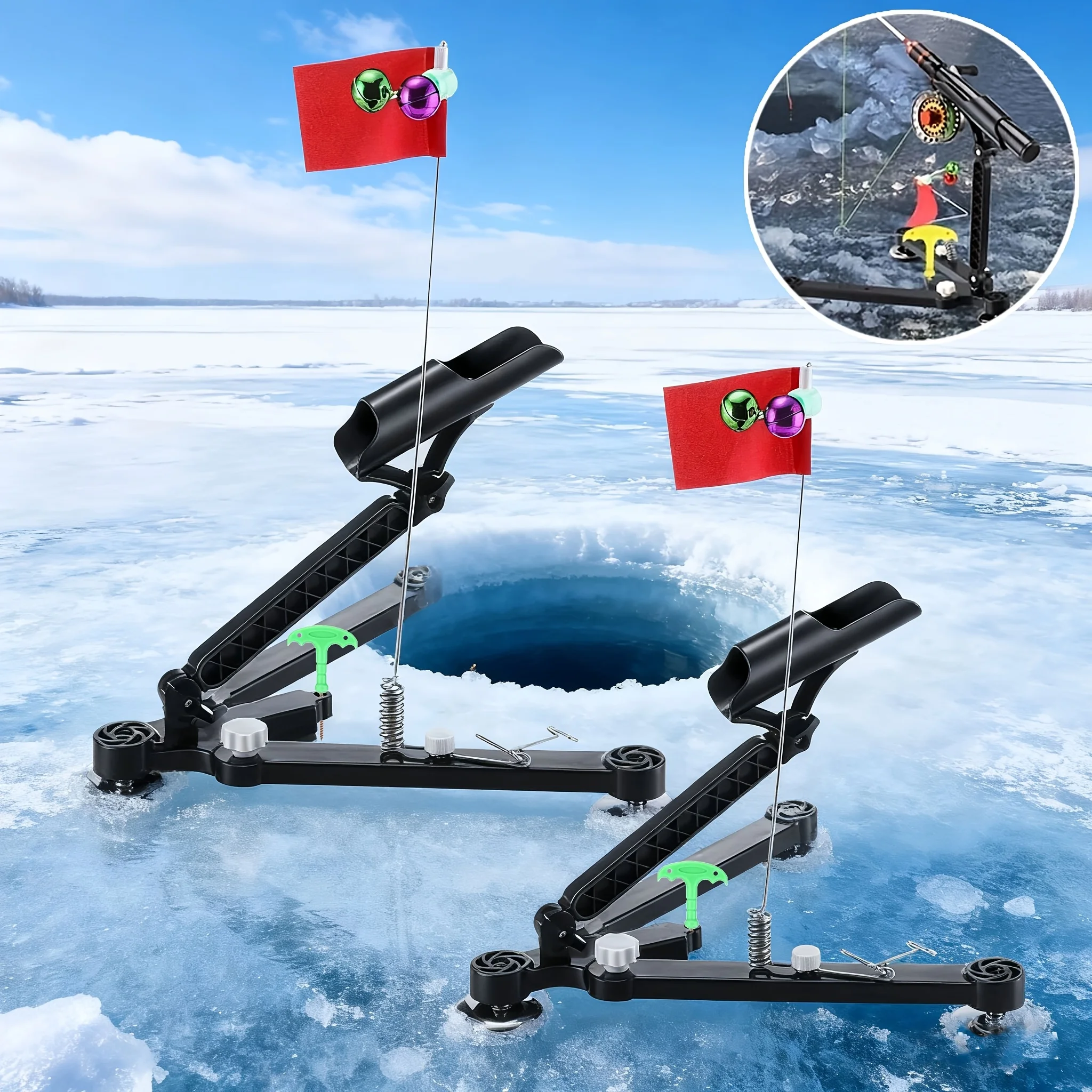 Ice Fishing Tip Up - 1 zestaw: uchwyt na wędkę do